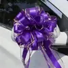 Decoração de Natal Transfronteiriça 6,4cm Tamanho Grande Flor Puxada à Mão Arranjo de Casamento Decoração de Carro de Casamento Bola de Flores Fita