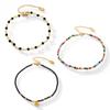 Tobillera de Piedra Natural de Colores Japonesa y Coreana Hecha a Mano con Cuentas para Mujer Temperamento Personalizada Simple Cadena para el Pie Chapada en Acero de Titanio Color Oro de 18K