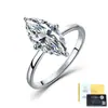 Anel de Moissanita Marquise Cor D 3 Quilates em Prata S925 Anel Fino Quatro Garras Fornecedor Transfronteiriço Fabricante Dropshipping