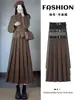 Falda de Traje de Otoño Talla Grande para Mujer mm Gordita Falda Plisada Cintura Alta Aspecto Adelgazante Falda Línea A Falda que Cubre la Cadera 7369 #