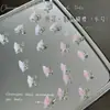 Zircônio Cristal de Gelo Borboleta Pequeno Acabado Pilha Diamante Arte de Unha Joias Brilhante Transparente Branco Rosa Pérola Unha Diamante Joias