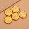 Monedas de oro sólidas de cinco bendiciones estilo antiguo, prosperidad de la era Kangxi, fortuna, longevidad, felicidad y riqueza adornos de escritorio de oficina, juego de monedas de oro