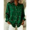 Camisa Impresa 3D de Navidad 2025 Manga Larga Más Vendida Copo de Nieve Fiesta Manga Larga Moda para Mujer Top Cárdigan