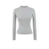 Suéter de Punto de Cuello Alto de Manga Larga de Moda Otoño Nueva Moda Versátil Delgado Top Interior Elegante Camisa Base