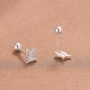 Pendientes de orejas de conejo de plata esterlina s999 de Super Source, diseño de nicho para mujer, con orificio para la oreja y patrón de tornillo, 2023. ¡Nuevo!