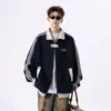 Chamarra de béisbol estilo americano de tres franjas para hombres y mujeres, sudadera de primavera y otoño, chaqueta deportiva a rayas de moda, abrigo juvenil con patchwork