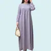 En Stock Transfronterizo Color Sólido Talla Grande Manga Larga Holgado Suéter Vestido Largo Casual Venta al por Mayor de Fábrica