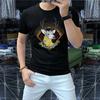 Camiseta de algodón mercerizado transpirable con estampado de ciervo sika para hombre de marca de moda europea, fábrica Joker directa de una generación de cabello