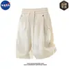 Conjunto de Shorts de Verano de Alta Calidad con Sensación de Hielo Transpirables de Lyocell Tencel Lino y Camisa Polo de Manga Corta Marca NASA