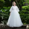 Exclusivo Transfronterizo Fiesta de Cumpleaños de Niña Vestido de Noche Performance de Piano Falda Larga Esponjosa Falda de Dama de Boda para Niña