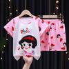 Conjunto de pijama infantil ropa de casa para niñas Niños de manga corta para bebé ropa fina para niñas ropa para aire acondicionado Princesa verano