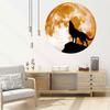 Q001 Pegatinas de pared creativas de luna luminosa, pegatinas decorativas de Halloween, pegatinas de pared autoadhesivas de lobo luminoso