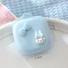 Peine de Cojín de Aire con Lazo de Conejito Lindo para Estudiantes, Peine Portátil de Bolsa de Aire de Dibujos Animados con Espejo, Peine Pequeño Dos en Uno