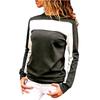Camiseta Patchwork Manga Longa Feminina Amazon, Camisa Base Color-Blocking, Exportação Europeia e Americana Mais Vendida Gola Redonda Slim Fit Estilo Esportivo