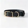 Collar para Perro de Cuero de Vaca de Primera Capa con Textura, Collar de Cuero Genuino para Mascotas, Hecho a Medida DIY, Collar Suave de Doble Capa Jin Yuda para Mascotas Pequeñas y Medianas