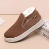 Sapatos de pano de Pequim antigo de cano alto forrados com fleece quentes à prova d'água slip-on sola grossa antiderrapante para meia-idade e idosos botas de algodão para pai dropshipping