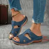 Sandalias de cuña de suela gruesa de gran tamaño para mujer, de moda retro playera europea y americana, nuevas de verano, transfronterizas de Amazon