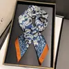 Pañuelo de Seda Estampado Flor de Anacardo Retro de 70 cm, Pañuelo Versátil de Seda Sintética, Pañuelo de Cuello de Gama Alta, Pañuelo Cuadrado Delgado para Mujer