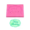 Molde de silicona para fondant de feliz cumpleaños en inglés, molde de silicona líquida D121