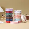 Fita 2,5cm*30 Jardas com Letras em Inglês, Estampagem Dourada, Fita Nervurada Floral para Presente, Material Floral Cetim para Embalagem, Fita Decorativa
