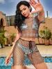 Correa Estación Europea Transfronteriza Moda Blusa con Incrustaciones de Diamantes Hueca Sexy Spice Girl Top Chaleco Ropa para Actuación Escénica Moda