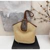 Bolso Tejido Casual para Mujer 2025 Nueva Moda Trendy Retro Bolso Tote Bolso de Paja Versátil Gran Capacidad Bolso de Hombro