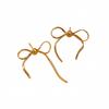 Pendientes de acero inoxidable de alta calidad con diseño de nicho europeo y americano para mujer, con lazo de perla simple y moderno.