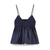 Camisola feminina de costura interna de mola Camisola feminina azul escuro com decote em V americano com costura Colete de malha de rua