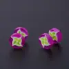 Comercio Electrónico Transfronterizo Chismes Hoja de Arce Clavos para Hélice de Oreja Pendientes de Caramelo Dulce Acrílicos Pendientes de Varilla de Acero Inoxidable Pendientes Perforación