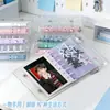 Cuaderno de Hojas Sueltas Estilo Coreano Transparente con Purpurina A7 para Niña Cubierta Suave de PVC con Doble Cierre Cubierta Única Clip Rosa Azul Morado