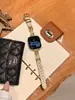 Metal Cobre com Padrão de Rastro de Estrela e Pulseira de Couro com Padrão de Crocodilo Adequado para Apple Watch iWatch 12ª Geração 11/10Ultrase