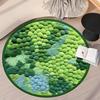 Caxemira-como tapete de musgo redondo imitação planta verde Cobertor da floresta casa sala de estar quarto cobertor banheiro absorvente tapete