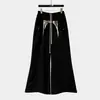 Calça Comprida Masculina Trendy Ro Acbt Bordada Escura Slogan Silhueta Workwear Perna Larga Cintura Baixa Solta Casual Flare