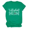 Amazon eBay sitio independiente moda casual mujer voleibol mamá estampado de leopardo cuello redondo camiseta