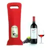 Bolsa de fieltro para vino en stock, paquete individual, bolsa de embalaje para vino, bolsa de embalaje para vino portátil, bolsa de vino para regalo