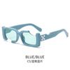 Gafas de Sol de Moda Europeas y Americanas, Gafas de Sol Cuadradas Personalizadas Transfronterizas con Muescas, Gafas de Sol con Protección Solar y Protección UV