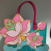 Bolsa de Feltro Formato Lótus Bolsa de Compras Bolsa Tote de Feltro Bolsa de Feltro para o Dia a Dia Bolsa para o Festival do Meio Outono Fábrica de Origem