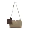 Bolsa vintage de camurça para axila feminina, nova tendência 2026 moda coreana bolsa travesseiro, bolsa de ombro e transversal versátil