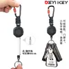 Llavero Anti-Pérdida de Alta Elasticidad Fácil de Tirar con Cable Extendido, Llavero Retráctil, Cable de Acero, Cordón Elástico para Tirar, Llavero Fácil de Tirar