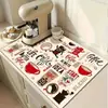 Tapete Drenante Americano Transfronteiriço Bancada de Cozinha Absorvente de Água e Óleo Tapete de Mesa de Lama Diatomácea Tapete Lavável Resistente a Manchas de Cafeteira