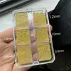Comercio Exterior 6 Compartimentos Cuentas de Acero para Uñas Accesorios 0.6-3.0mm Redondas Completas Dorado y Plateado de Alto Brillo Mini Cuentas de Acero Decoraciones Versátiles para Uñas