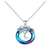 Yunjin Novo Brinco Colar Laço Azul Amor Eterno Conjunto Moda Simples Pingente de Cristal Exclusivo Transfronteiriço