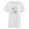 Ropa casual holgada para mujer nueva estilo retro europeo y americano camiseta de manga corta estampada de mariposa y libélula para mujer
