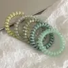Goma de Pelo Elástica de Alambre de Teléfono sin Costuras con Forma de Estrella de Colores para Coleta Alta, Cuerda para el Cabello Antideslizante, Banda Elástica para el Cabello para Mujeres, Alta Elasticidad y Goma de Pelo Duradera