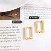 Pendientes Dongdaemun de estilo coreano, elegantes, geométricos, rectangulares, de acero de titanio, chapados en oro, versátiles, personalizados, sencillos