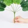 [Hoja de Tortuga de 9 Cabezas Pequeña] Plantas Verdes Simuladas, Flores Artificiales y Césped Artificial, Hojas Pegadas, Plantas Pequeñas en Maceta, Decoración de Interiores, Hojas Simuladas