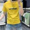 Camiseta de Manga Corta para Hombre Lan Shengyi Simple Moda Estampada con Letras Top de Media Manga Ajustada Versátil Camiseta Blanca de Cuello Redondo para Hombre