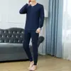 Ropa de otoño pantalones largos traje hombre año de nacimiento rojo ropa interior térmica fina joven y mediana edad otoño e invierno suéter básico
