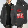 Suéter tipo cárdigan estilo Bts Sudadera con capucha con cremallera Moda urbana con estampado gráfico Mismo estilo Otoño e Invierno Corte holgado