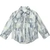 Camisa Estampada Personalizada Infantil Primavera e Outono 2026 Outono Novo Estilo Coreano Legal Moda Bebê Camisa Top Tendência
